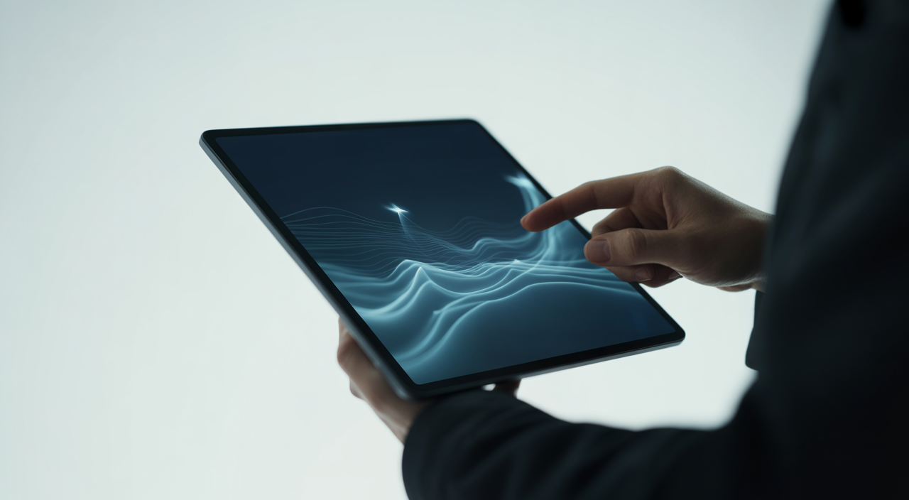 Professional user interface design on a tablet screen, symbolizing business growth and digital product success through effective UX UI.