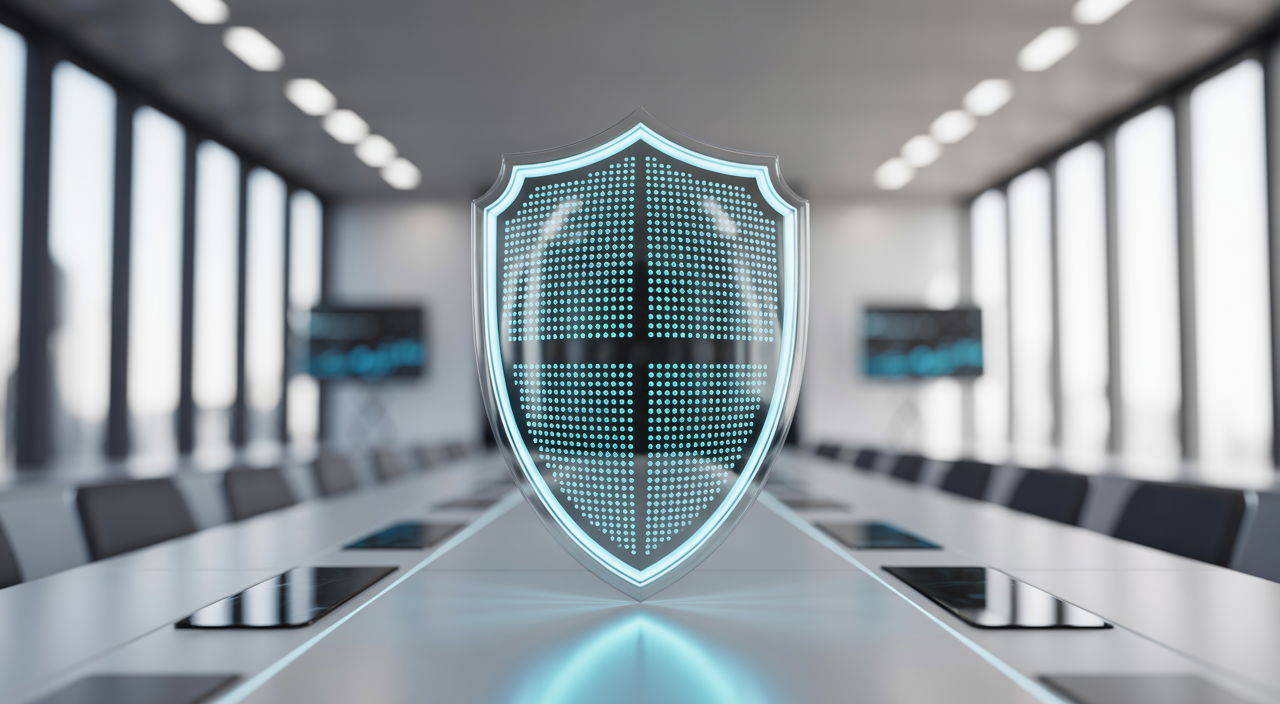Digital security shield protecting a small business, representing cybersecurity services